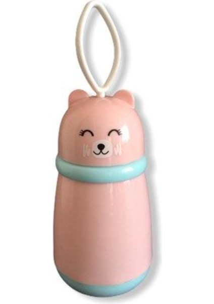 Panda Figürlü Cam Matara 380 ml Pembe