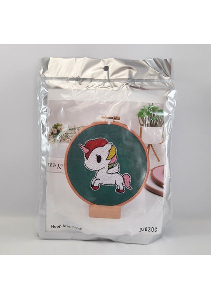 Kasnaklı Goblen Punch (Panç) Işleme Seti 15 cm Unicorn Deseni