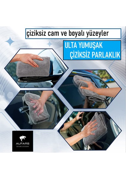 Süper Emici Microfiber Araç Yıkama ve Kurulama Bezi 40X70 Gri