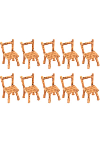 10X Minyatür Kare Sandalye Masa Bahçesi Minyatür Figürin Dekorasyon Görünümü (Yurt Dışından) modelleri