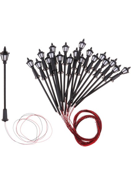 20 Adet 1:75 Ho Ölçekli LED Sokak Işıkları Ho Bahçe Işık Minyatür Aksesuarları (Yurt Dışından)