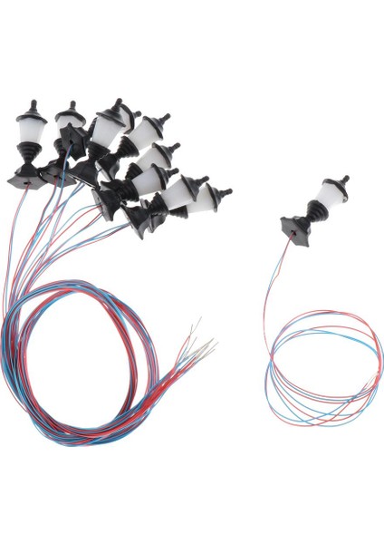 10 Adet 1: 100 Ölçekli 1.2 cm Bahçe Minyatürleri Peyzaj Süslemeleri Sokak Led'leri (Yurt Dışından) modelleri