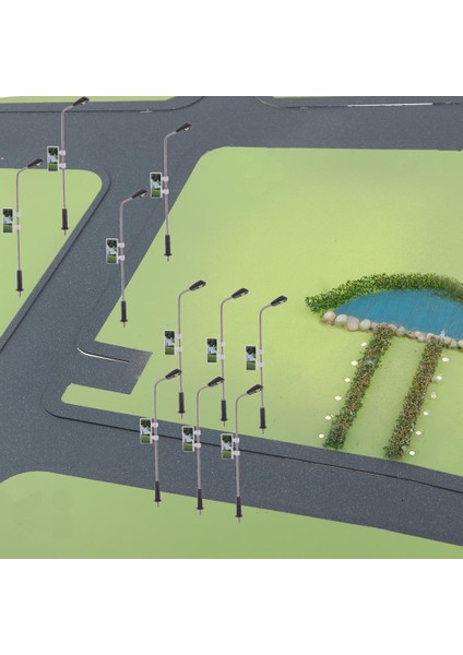 20 Adet Model Mini Lamppost Işıkları Ho Oo Ölçek 1: 200 Demiryolu Düzeni Accs (Yurt Dışından) modelleri