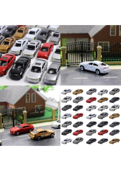 50 Adet Ho Ölçekli Model Araba 1/75 Bina Tren Manzara Mimarisi Modeli (Yurt Dışından)