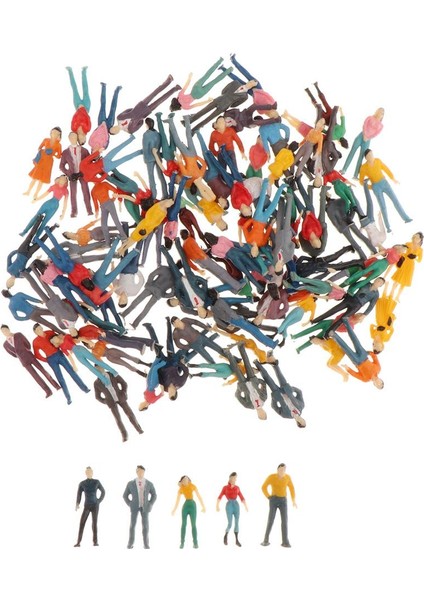 100 Boyalı Insanlar Tren Demiryolu Parkı Figürü Peyzaj Düzeni -1: 300 1:50 (Yurt Dışından) fiyatları