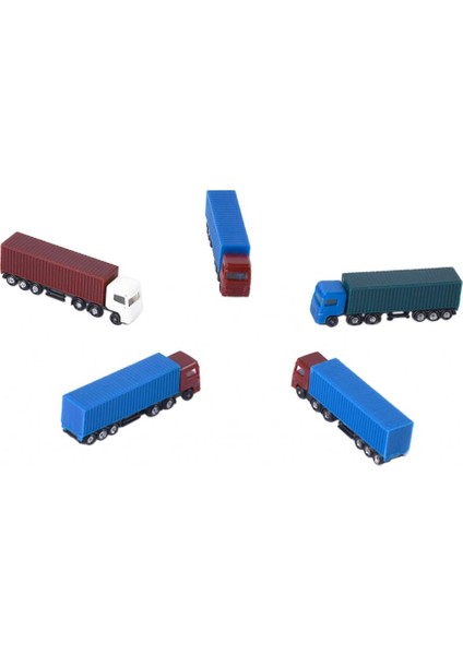5 Adet Boyalı Model Arabalar Kamyon Oyuncaklar Bina Tren Düzeni Ölçekli Ho (1 - 100) (Yurt Dışından)