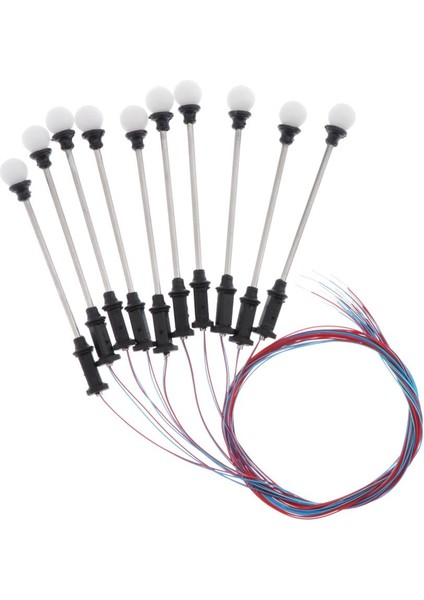 10 Set Ho Model Demiryolu Led'leri Lamppost Lambaları Sokak Işıkları Dollhouse Için 12 V (Yurt Dışından) fiyatları