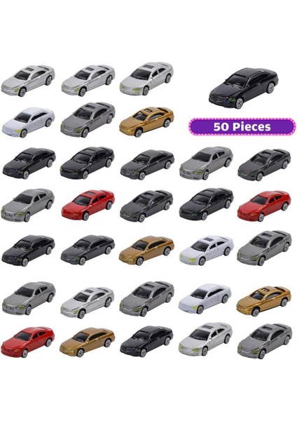 50 Adet Ho Ölçekli Model Araba 1/87 Bina Tren Manzara Mimarisi Modeli (Yurt Dışından)