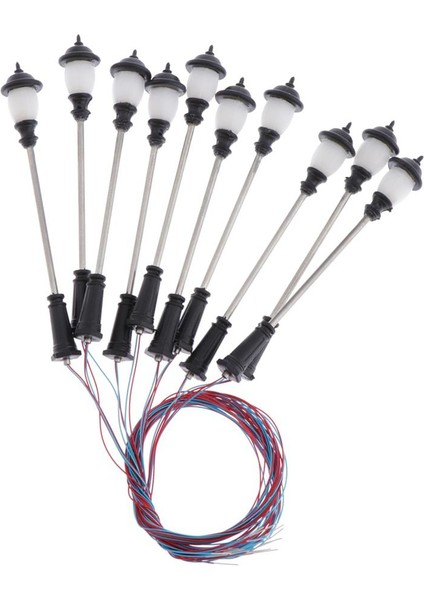 10 Adet Model Tren Alaşım Işık Işıklı Sokak Lambaları Demiryolları Için Beyaz Led'ler (Yurt Dışından) indirimleri