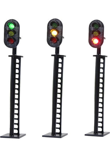 3 Adet Diorama 1/87 Işık Lambası Kum Masa Demiryolu Modeli Dekorasyon Süsleme (Yurt Dışından)