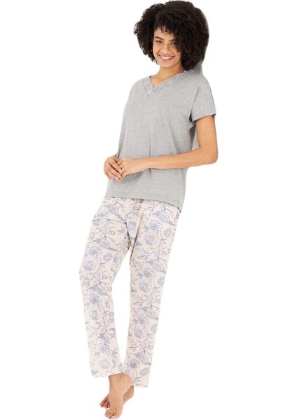 Yeni Inci Kısa Kol Pamuk Kadın Pijama Takım BPJ1933