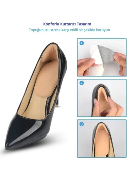 1 Çift Ten Ortopedik Tabanlık Yüksek Topuklu Ayakkabı Topuk Vurma Önleyici Koruyucu Yastığı Ped