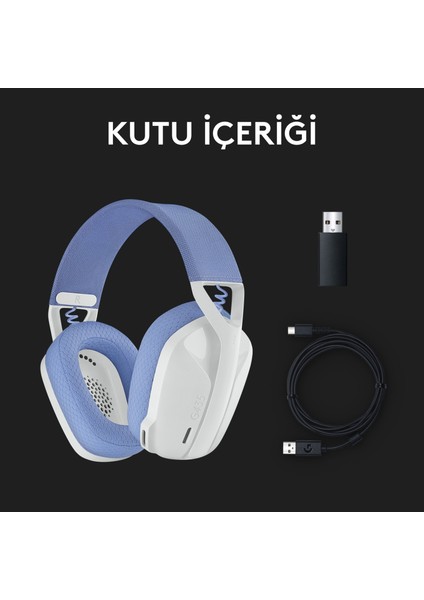 G G435 Lıghtspeed Kablosuz Oyuncu Kulaklığı - Beyaz  Kutusuz Teşhir