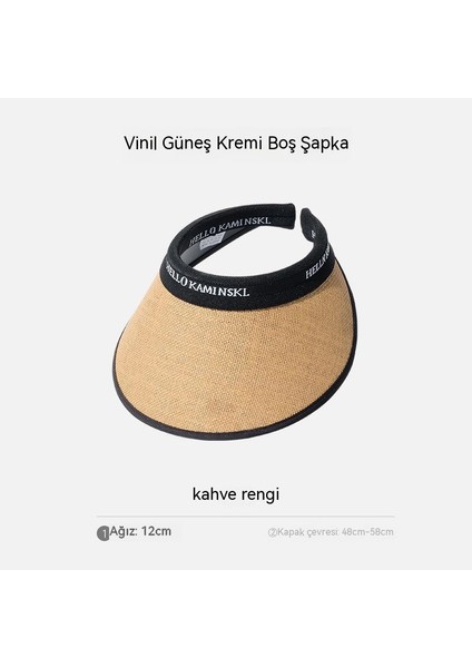 Muz Aynı Kabuğun Altında Güneş Şapkası Kadın Anti-Ultraviyole Yaz Yüzünü Örten Plaj Güneş Şapkası Bisiklet Boş Üst Güneş Şapkası (Yurt Dışından)