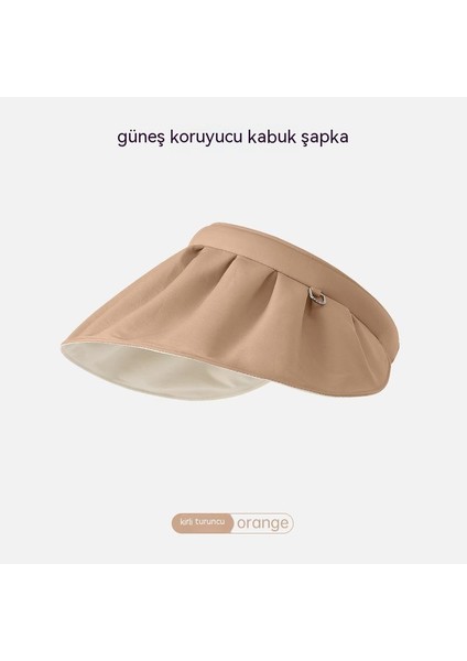 Muz Aynı Kabuğun Altında Güneş Şapkası Kadın Anti-Ultraviyole Yaz Yüzünü Örten Plaj Güneş Şapkası Bisiklet Boş Üst Güneş Şapkası (Yurt Dışından)