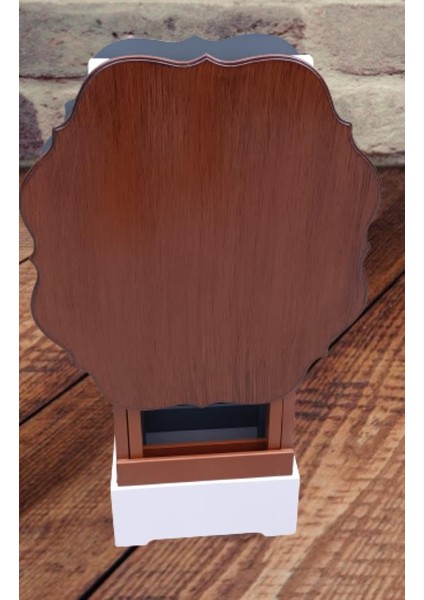 Çanta Zigon Sehpa Yonca Model Ikili Takım Ahşap Mdf Gri ve Ceviz Renk Uyumu El Yapımı