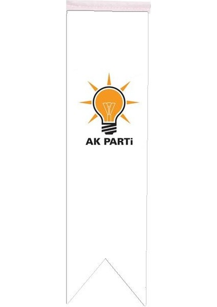 Masa Üstü Kırlangıç Ak Parti Bayrağı - 8X30CM Çift Taraflı Saten Kumaş