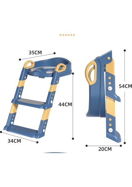 Çocuk Tuvalet Merdiveni Bebek Yardımcı Merdiven Katlanabilir Tuvalet Halkası (Pvc Ped) (Yurt Dışından)