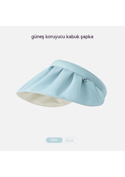 Muz Aynı Kabuğun Altında Güneş Şapkası Kadın Anti-Ultraviyole Yaz Yüzünü Örten Plaj Güneş Şapkası Bisiklet Boş Üst Güneş Şapkası (Yurt Dışından)