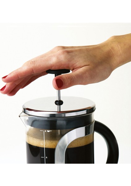 French Press Cafetière 8 Cup 1000 ml ve Kahve / Süt Köpürtücü