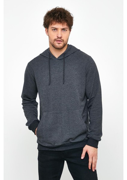 Erkek Sweatshirt Kapüşonlu Cepli Regular Fit