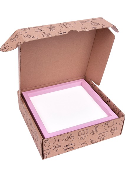 Yapışkanlı Sök-Tak Klasik Pembe Kare Çerçeveler - 3'lü Paket 21X21CM