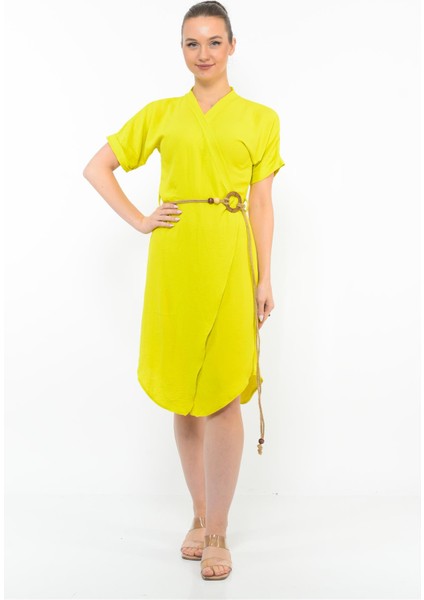 Kadın Kemer Detaylı Aerobin Elbise Fıstıkyesılı fiyatları