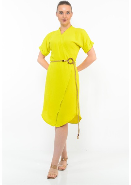 Kadın Kemer Detaylı Aerobin Elbise Fıstıkyesılı fırsatları