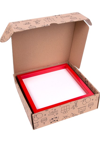 Yapışkanlı Sök-Tak Klasik Kırmızı Kare Çerçeveler - 3'lü Paket 21X21CM fırsatları