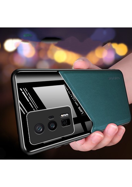 For Poco X5 5g Manyetik Emme Dikiş Deri Deseni Cep Telefonu Kılıfları (Yurt Dışından)