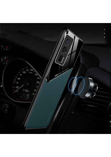 For Poco X5 5g Manyetik Emme Dikiş Deri Deseni Cep Telefonu Kılıfları (Yurt Dışından)