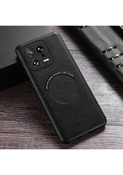 For Xiaomi Redmi Note 12 5g Manyetik Emiş Deri Desen Cep Telefonu Kılıfları (Yurt Dışından)