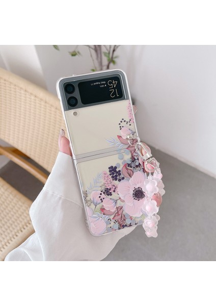For Samsung Galaxy Z Flip 3 Çiçek Kuş Küçük Çiçekler Kendin Yap Bilezik Cep Telefonu Kılıfları (Yurt Dışından)