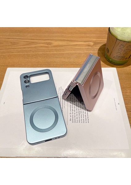 For Samsung Galaxy Z Flip 4 Metalik Boya Manyetik Emiş Cep Telefonu Kılıfları (Yurt Dışından) modelleri