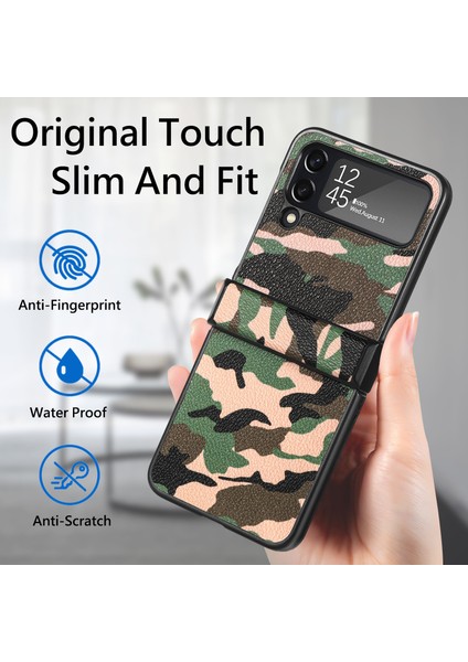 For Samsung Galaxy Z Flip 3 Kamuflaj Deseni Menteşe Cep Telefonu Kılıfları (Yurt Dışından) fırsatları