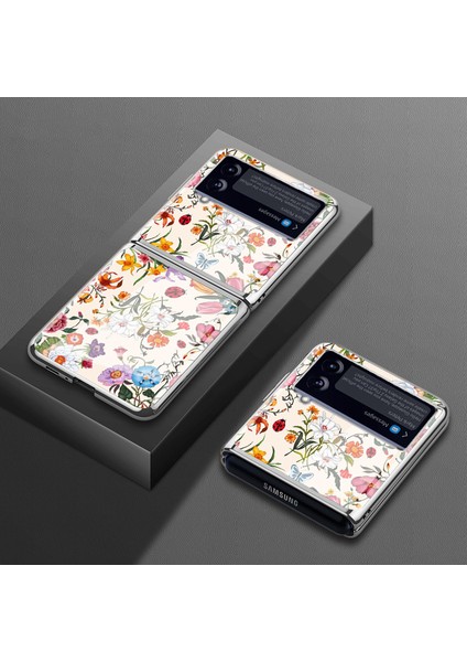 For Samsung Galaxy Z Flip 3 Retro Küçük Çiçek Cep Telefonu Kılıfları (Yurt Dışından)