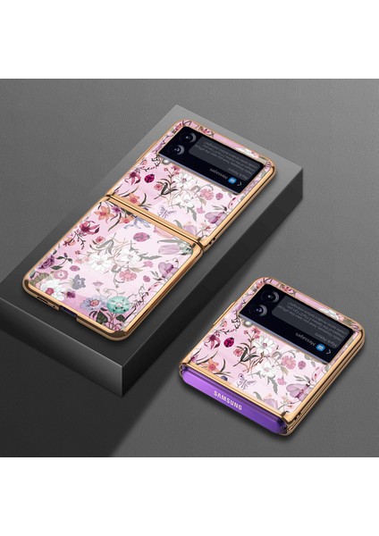 For Samsung Galaxy Z Flip 3 Retro Küçük Çiçek Cep Telefonu Kılıfları (Yurt Dışından)