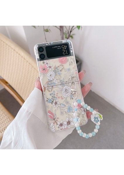 For Samsung Galaxy Z Flip 4 Çiçek Kuş Küçük Çiçekler Kendin Yap Bilezik Cep Telefonu Kılıfları (Yurt Dışından)