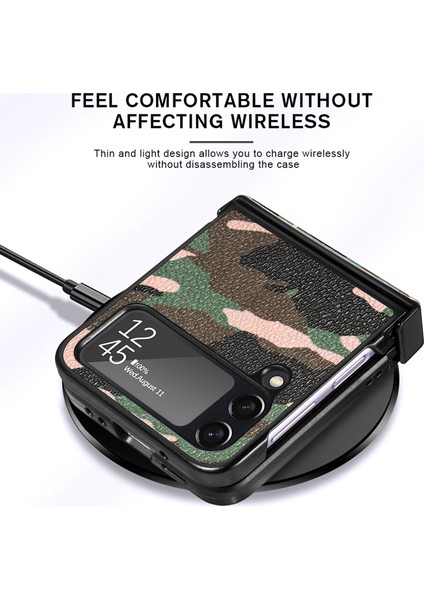 For Samsung Galaxy Z Flip 3 Kamuflaj Deseni Menteşe Cep Telefonu Kılıfları (Yurt Dışından) modelleri