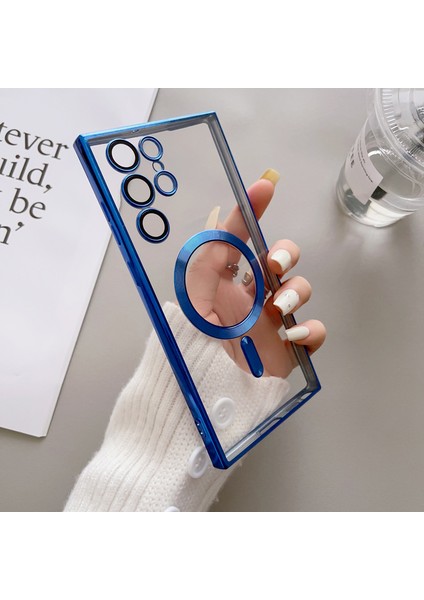 For Samsung Galaxy S23 Manyetik Emiş Elektrolizle Saydam Cep Telefonu Kılıfları (Yurt Dışından)