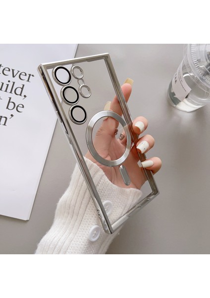 For Samsung Galaxy S23 Manyetik Emiş Elektrolizle Saydam Cep Telefonu Kılıfları (Yurt Dışından)