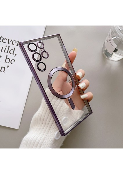 For Samsung Galaxy S22 Manyetik Emiş Elektrolizle Saydam Cep Telefonu Kılıfları (Yurt Dışından)