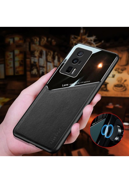 For Poco X5 Pro 5g Manyetik Emme Dikiş Deri Deseni Cep Telefonu Kılıfları (Yurt Dışından)