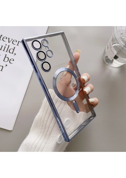 For Samsung Galaxy S23 Manyetik Emiş Elektrolizle Saydam Cep Telefonu Kılıfları (Yurt Dışından)