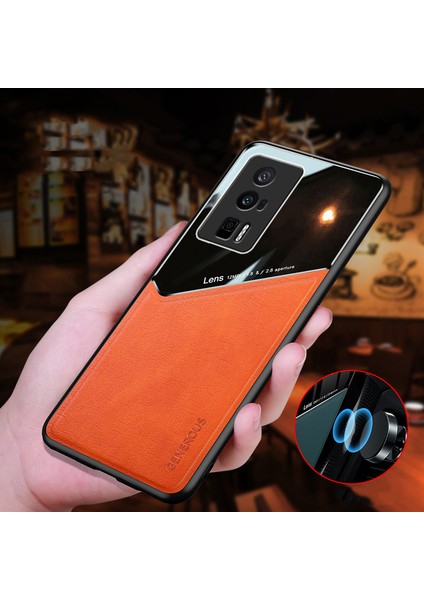 For Poco X5 5g Manyetik Emme Dikiş Deri Deseni Cep Telefonu Kılıfları (Yurt Dışından) modelleri