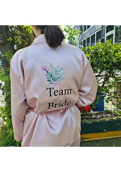 Dc Dokme Team Bride Sabahlık Gelin Adayı Ekibi Için Tasarlanmış Sabahlık