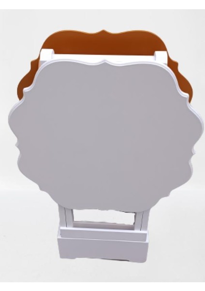 Çanta Zigon Sehpa Yonca Model Ikili Takım Ahşap Mdf Beyaz ve Hardal Renk Uyumu El Yapımı