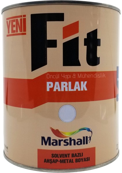 Marshall Fit Parlak Ahşap & Metal Sentetik Yağlı Boya 2,5 Lt Siyah