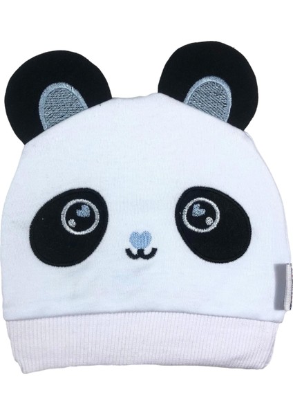 Pamuklu Panda Nakıslı Bebek Bere