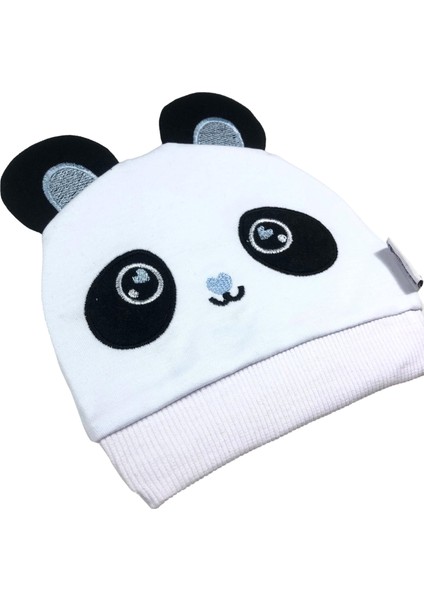 Pamuklu Panda Nakıslı Bebek Bere